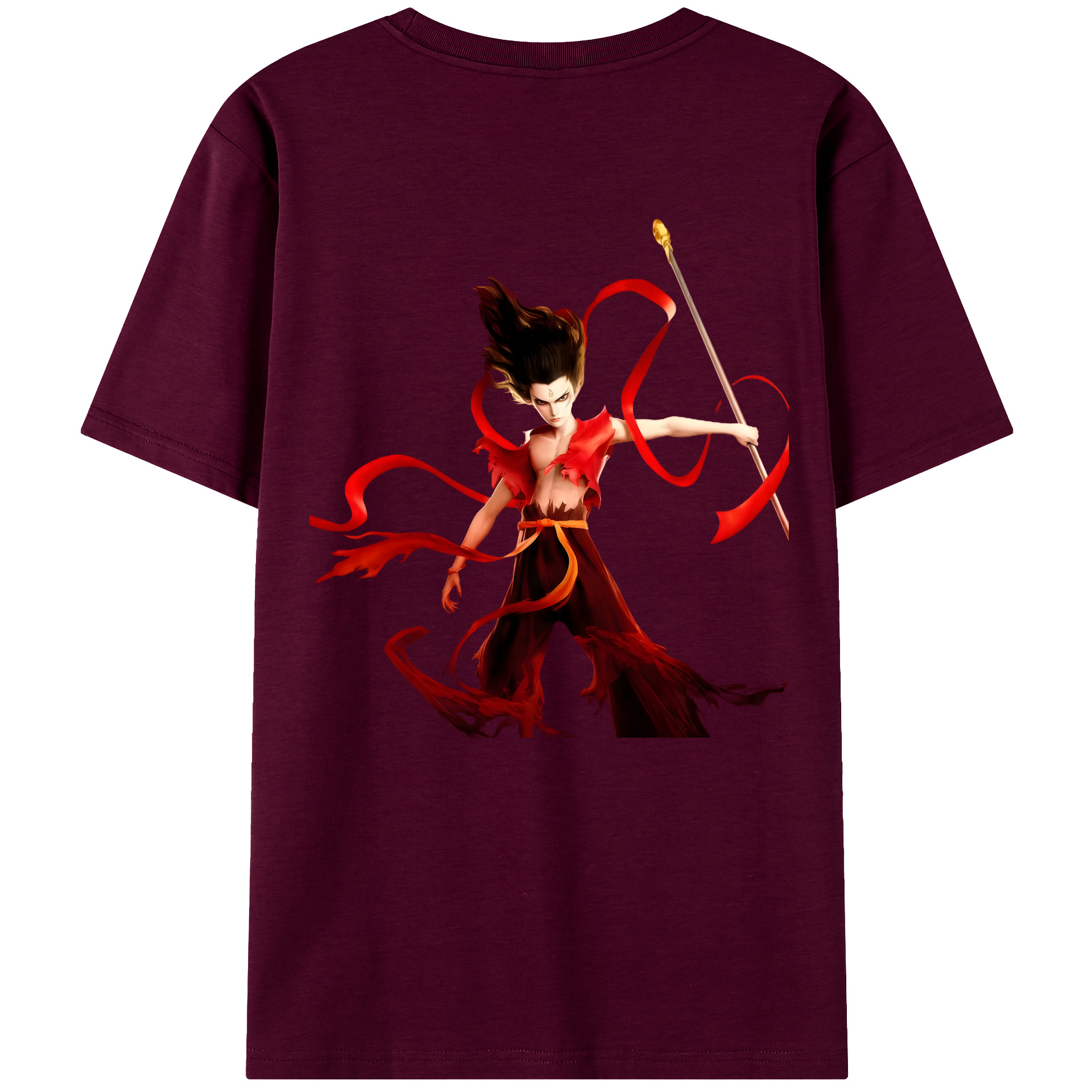 （画像用） Ne Zha 2 ナタ 魔童の大暴れ レディース半袖Tシャツ(バックプリント)